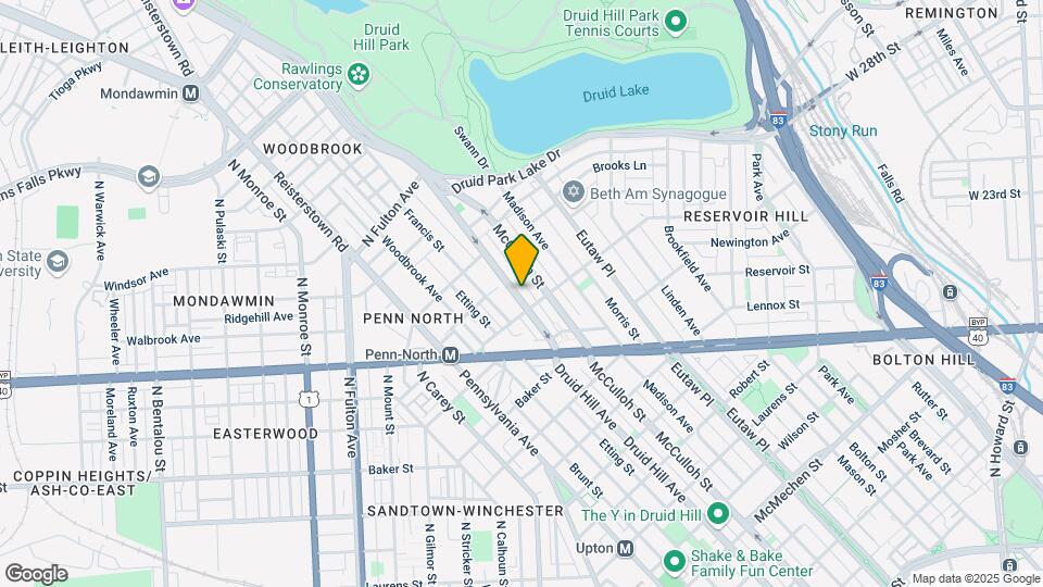 2425 Druid Hill Ave Map and Location Details