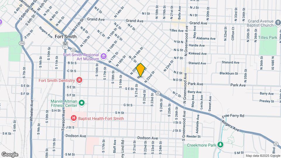 2100 N B St Map and Location Details