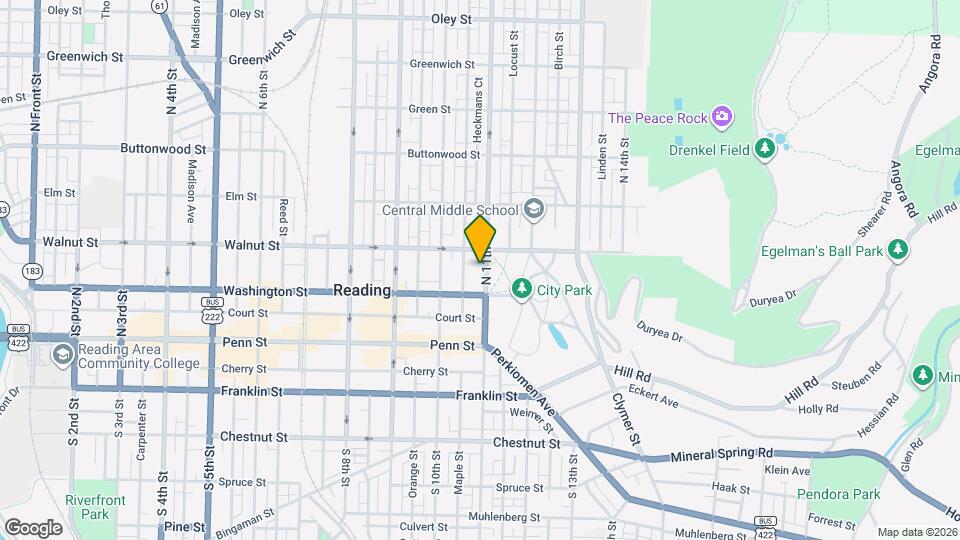128 N 11th St Map and Location Details