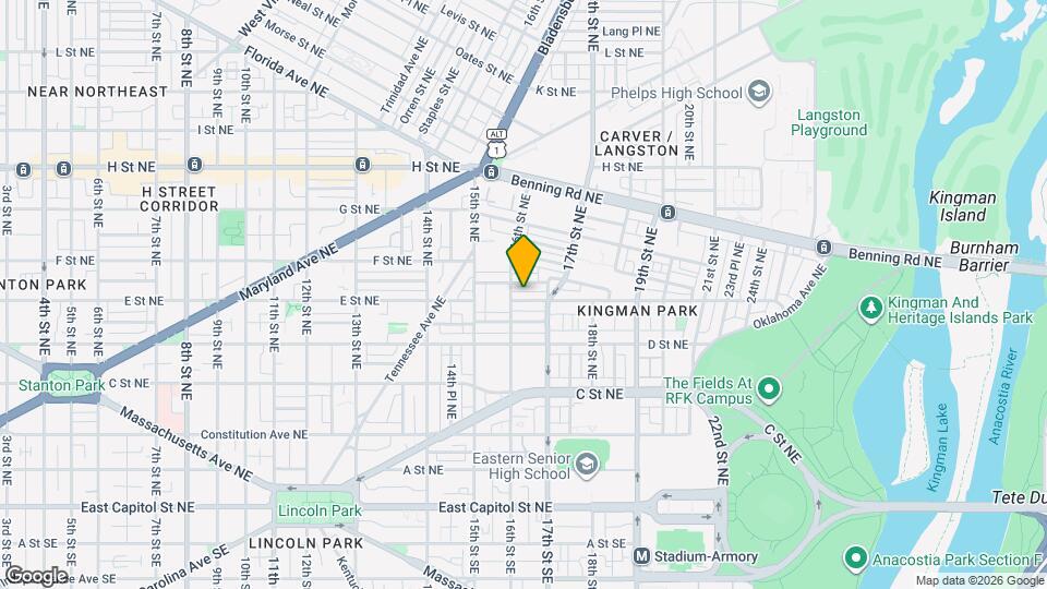1608 E St NE, Unit Unit1 Map and Location Details