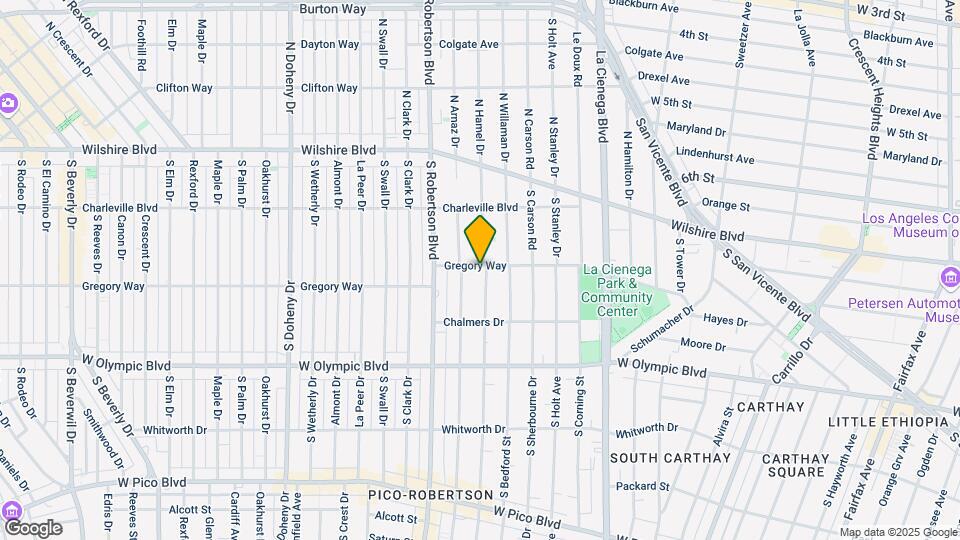 8704 Gregory Way Mapa y Detalles de la Ubicación