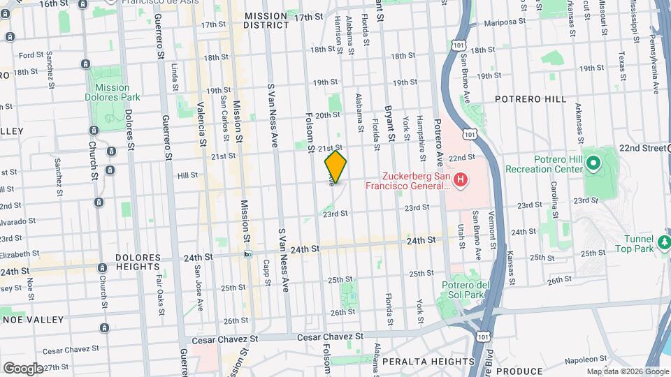 923 Treat Ave Map and Location Details