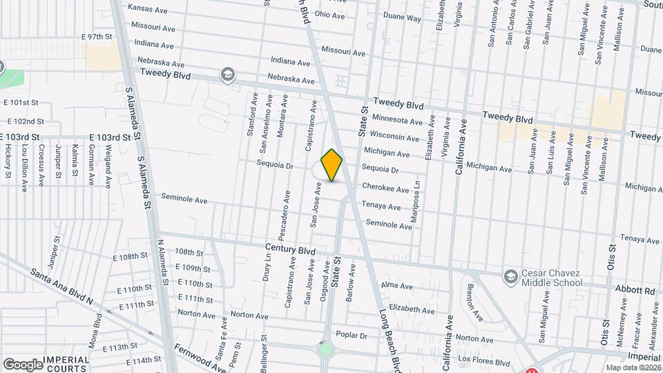 3164 Cherokee Ave Map and Location Details