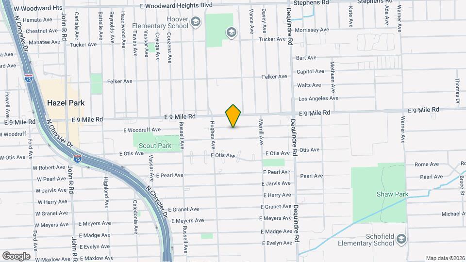 1492 E Woodruff Ave Map and Location Details