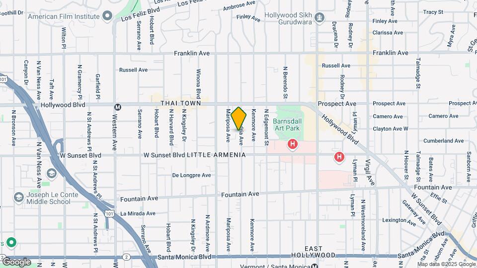 1547 N Alexandria Ave Map and Location Details