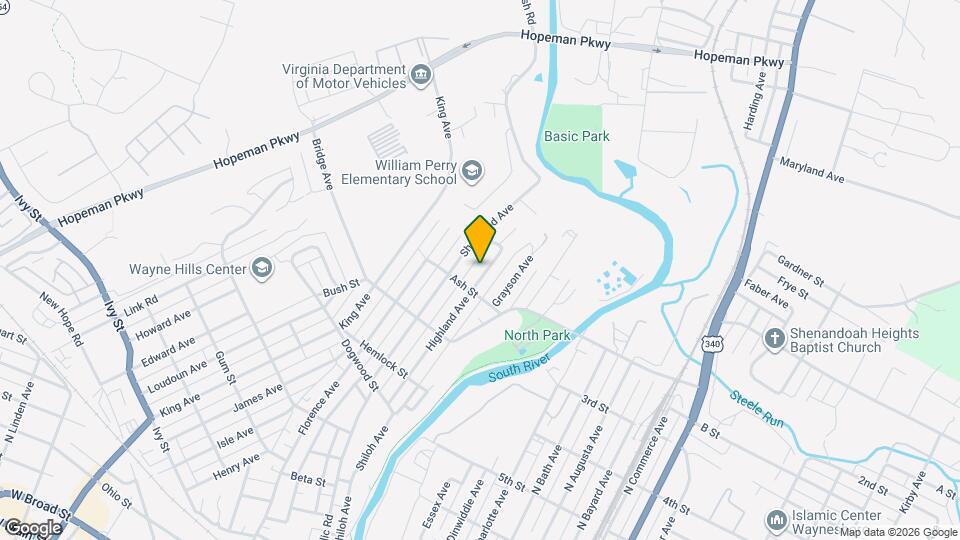 825 Highland Ave Map and Location Details