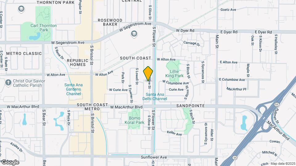 3324 S Olive St Map and Location Details