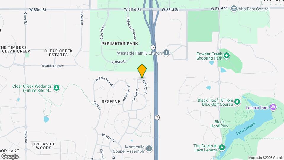 23262 W 87th Terrace Map and Location Details