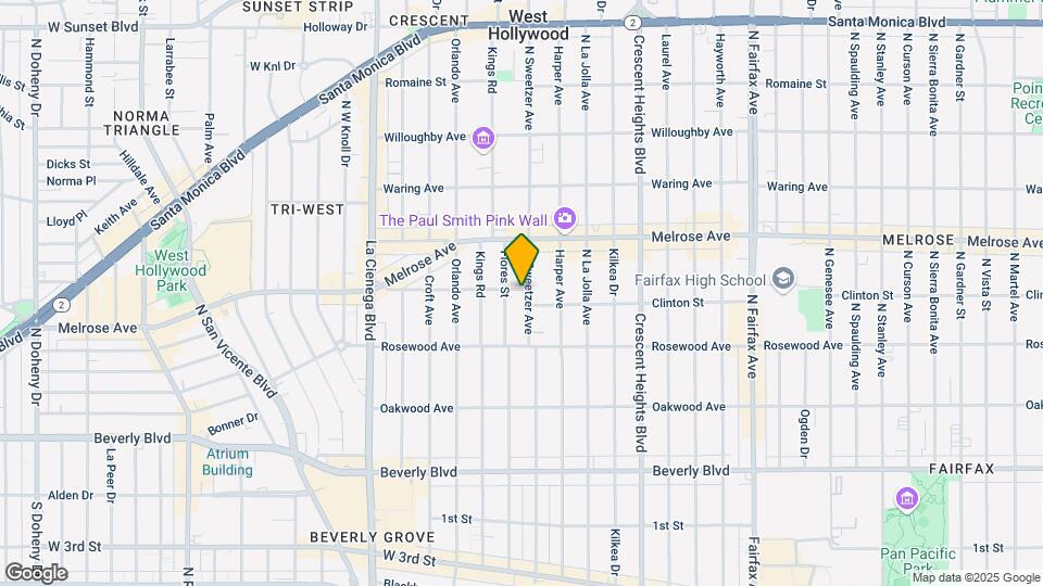 561 N Sweetzer Ave Mapa y Detalles de la Ubicación