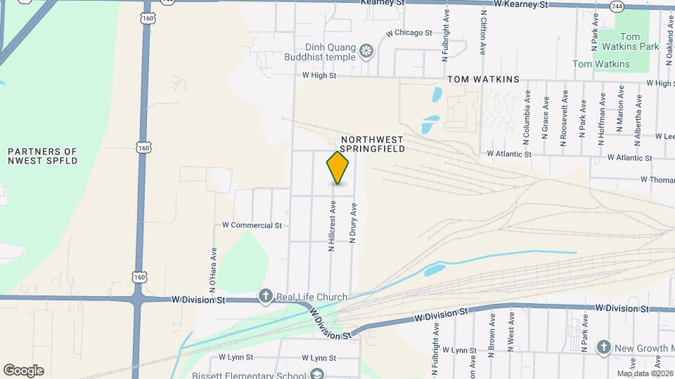 1906 N Hillcrest Ave Map and Location Details