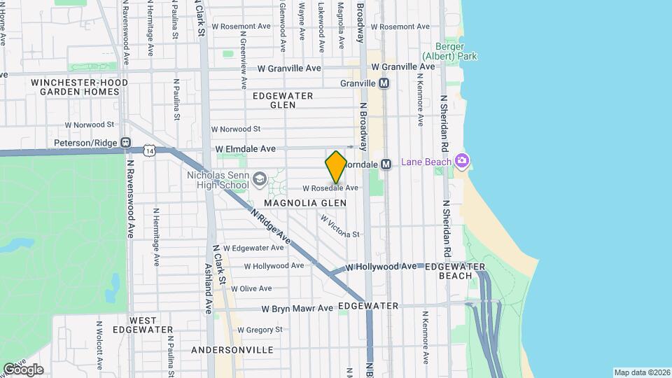 1244 W Rosedale Ave, Unit 2 Map and Location Details