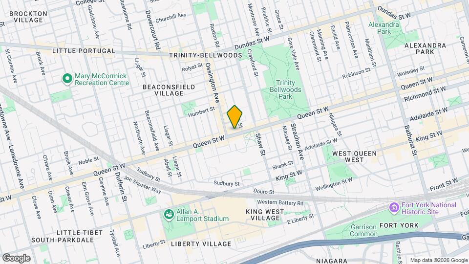 988 Queen St W Map and Location Details