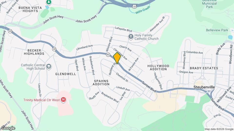 2526 Sunset Blvd Map and Location Details