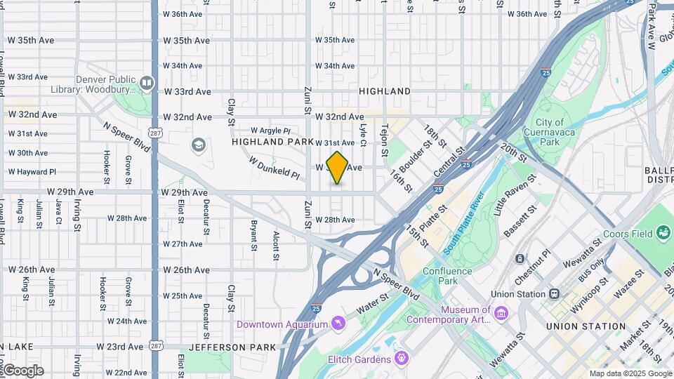 2900 Wyandot St Mapa y Detalles de la Ubicación