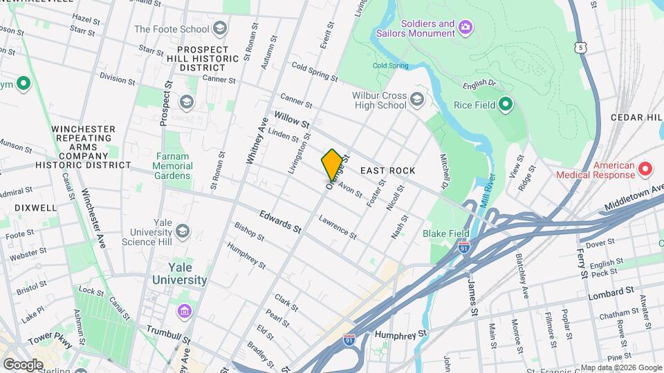733 Orange St, Unit #1 Map and Location Details