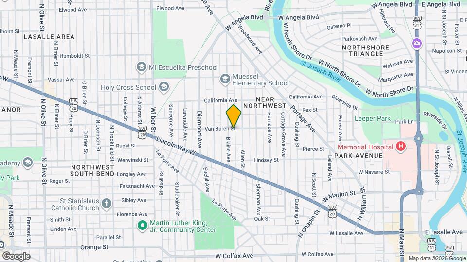 1118 Van Buren St Map and Location Details