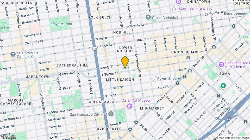 730 O'Farrell St Map and Location Details