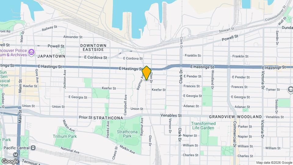 1020 Pender St E Map and Location Details