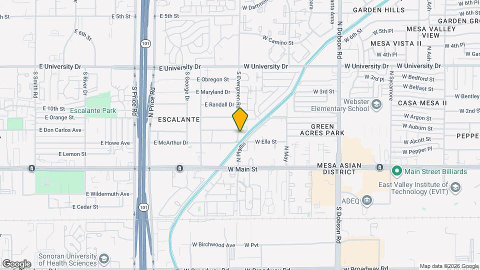 2605 E Lemon St Map and Location Details