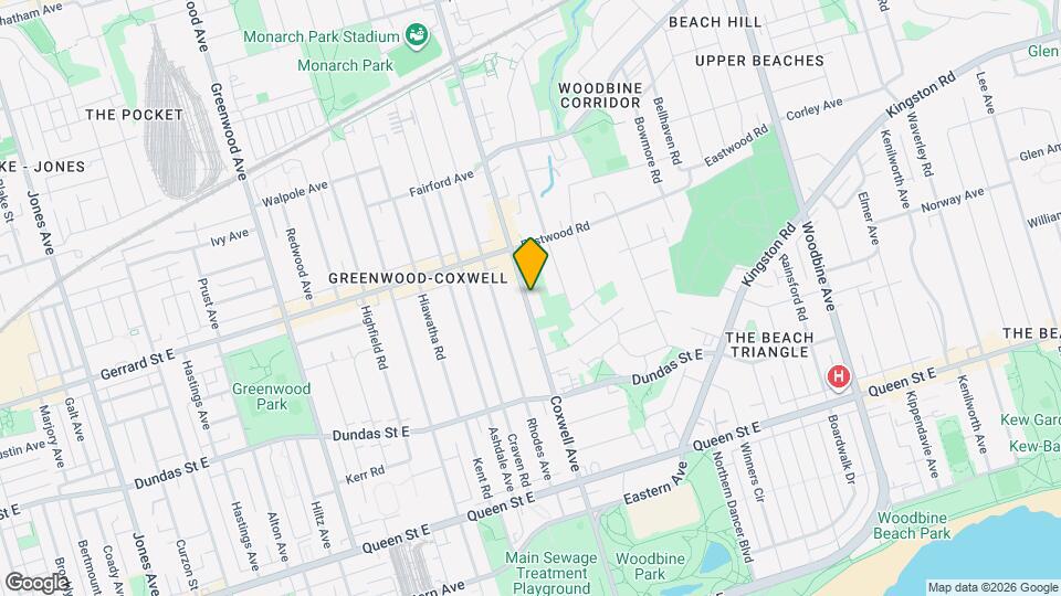 193 Coxwell Ave Map and Location Details