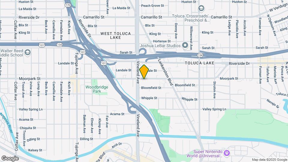 10940 Moorpark St Map and Location Details
