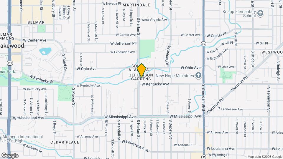 850 S Harlan St Map and Location Details