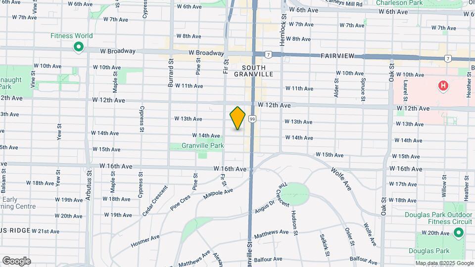 1555 W 14th Ave Map and Location Details