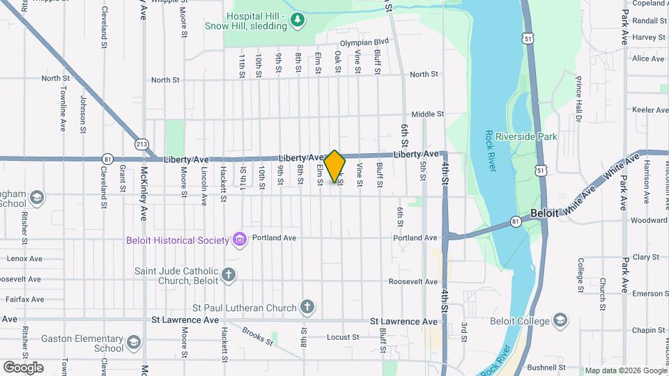 1010 Oak St Map and Location Details