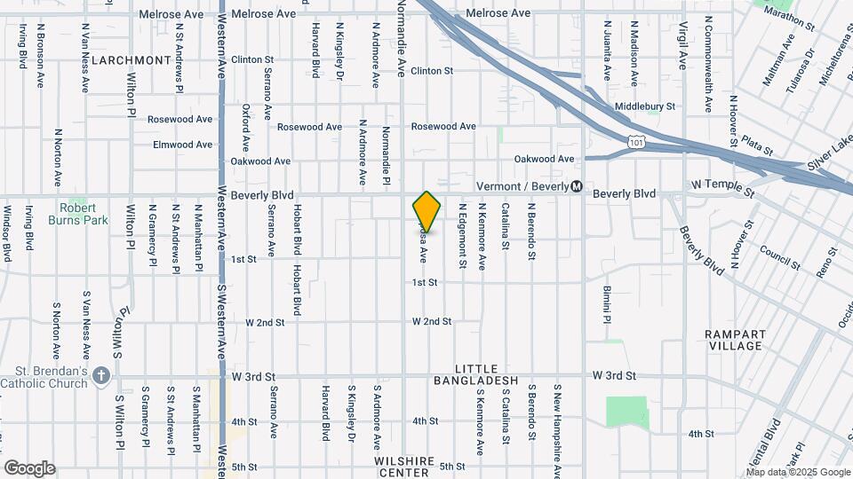 156 N Mariposa Ave Map and Location Details