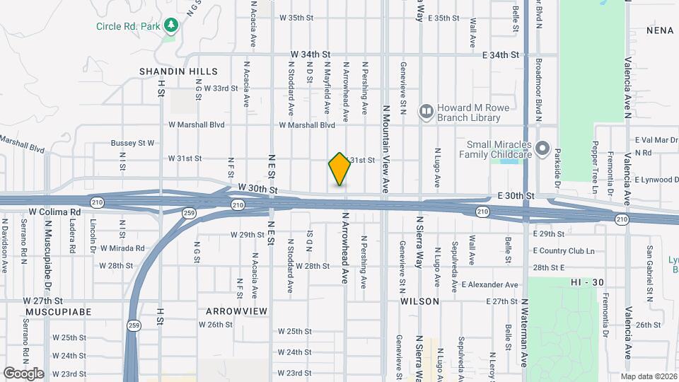 3008 N Arrowhead Ave Map and Location Details