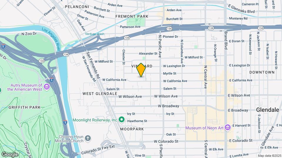615 W California Ave Map and Location Details