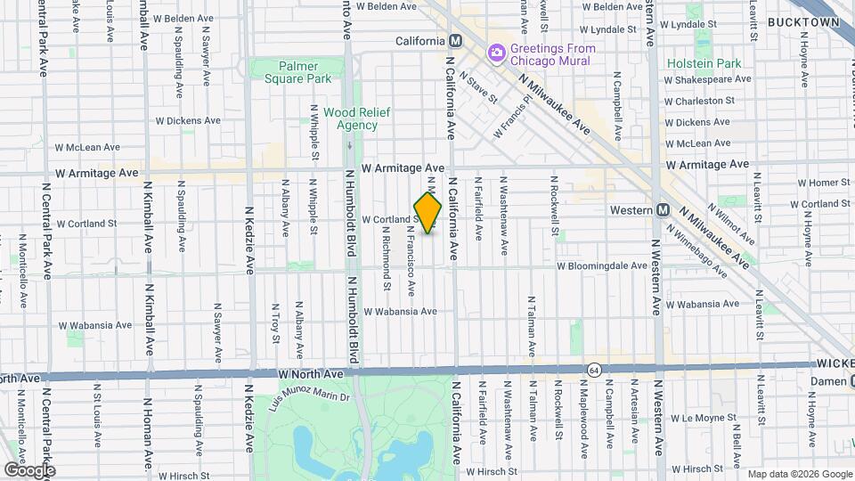 1830 N Mozart St, Unit 2 Map and Location Details