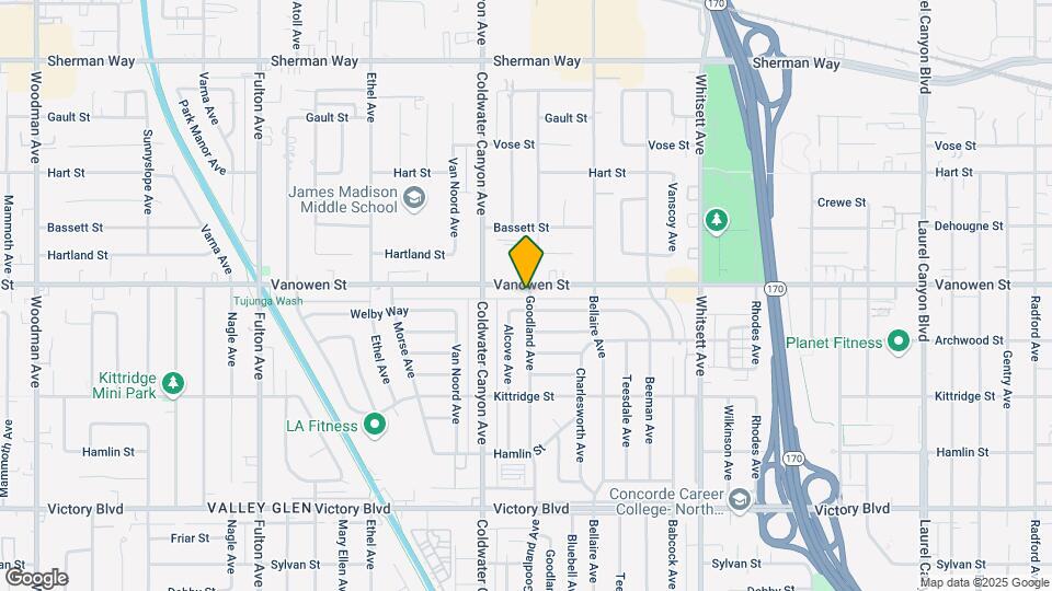 12802 Vanowen St Map and Location Details