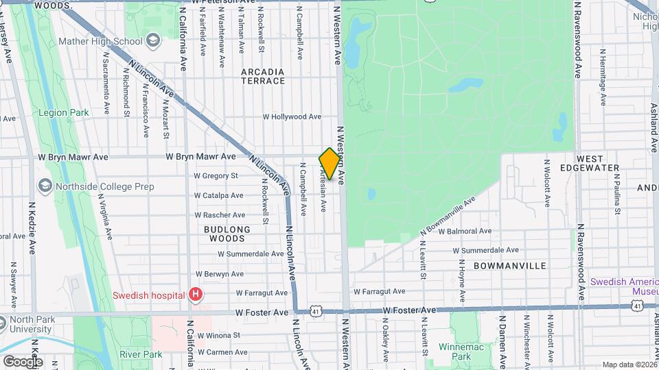 5515 N Artesian Ave Map and Location Details