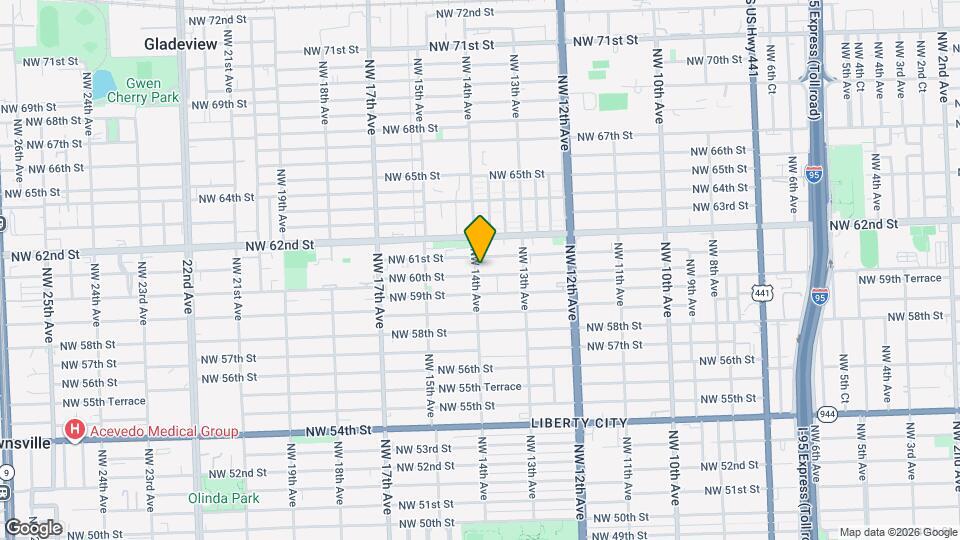 6001 NW 14th Ave Map and Location Details