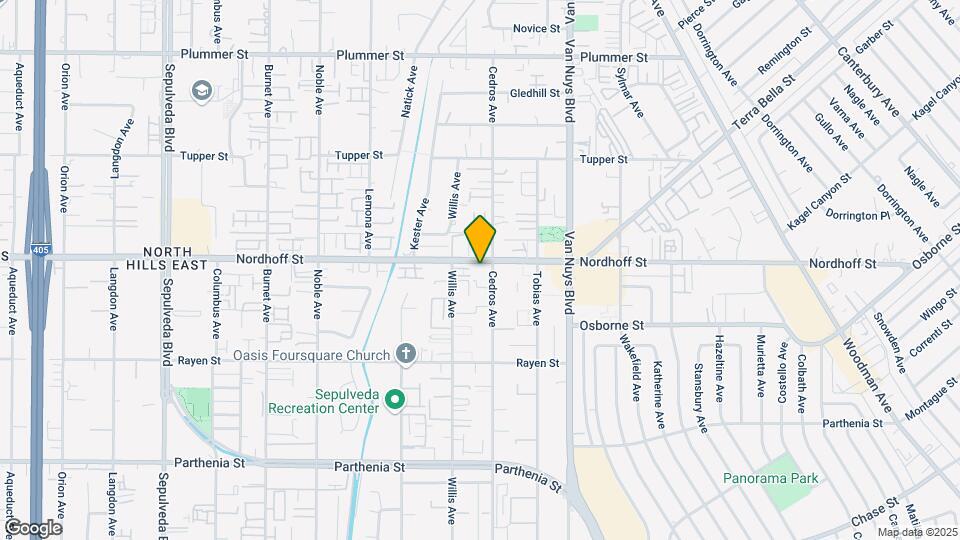 9075 Cedros Ave Map and Location Details