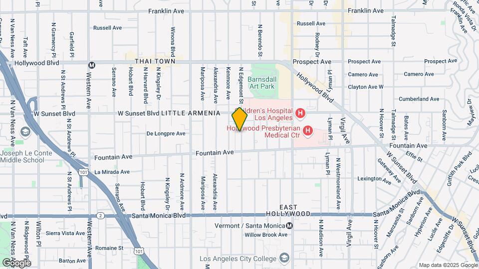 1341 N Edgemont St Map and Location Details