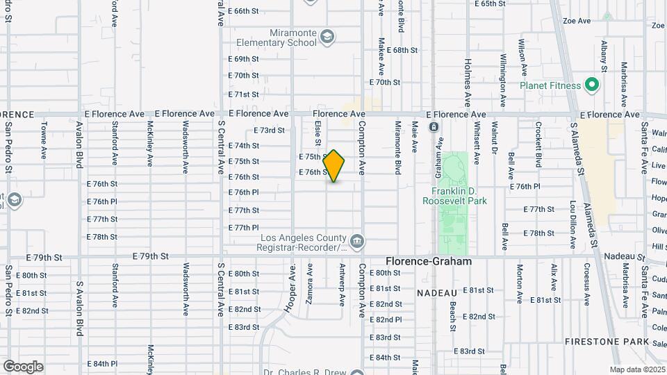 1413 E 76th Pl Map and Location Details
