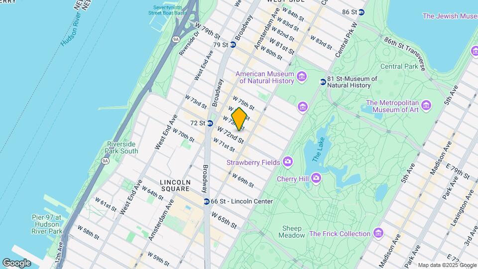 121 W 72nd St Map and Location Details