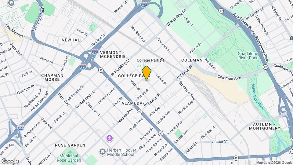 781 Elm St, Unit back unit Map and Location Details