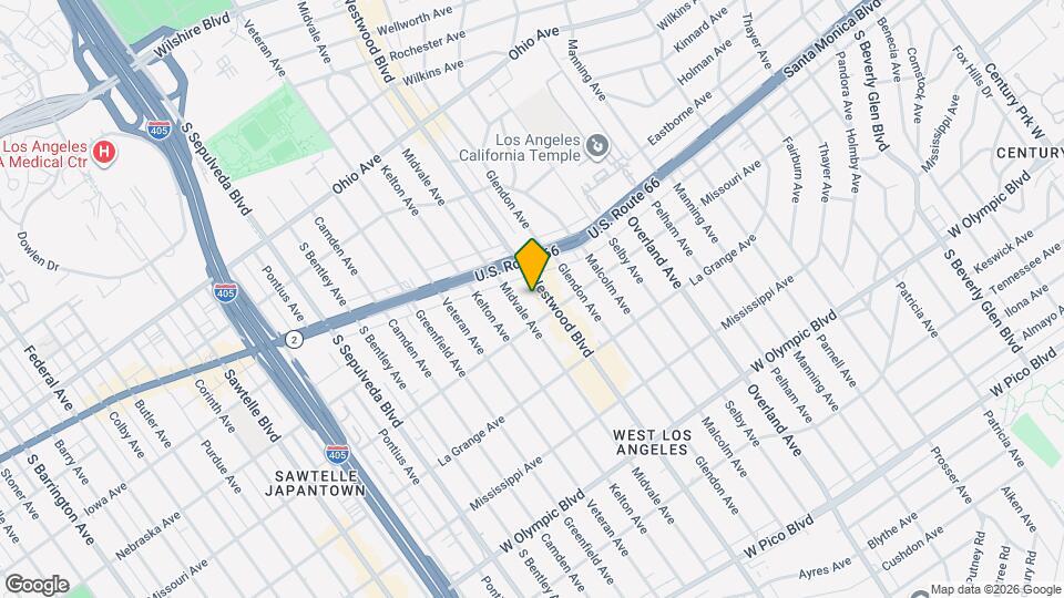 1855 Westwood Blvd, Unit 202 Map and Location Details