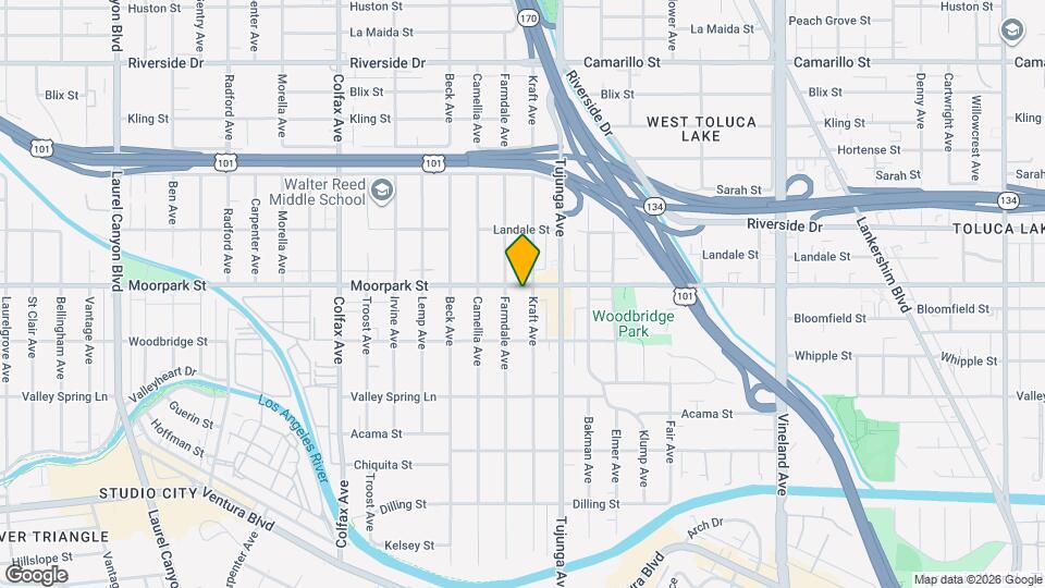 11438 Moorpark St Map and Location Details