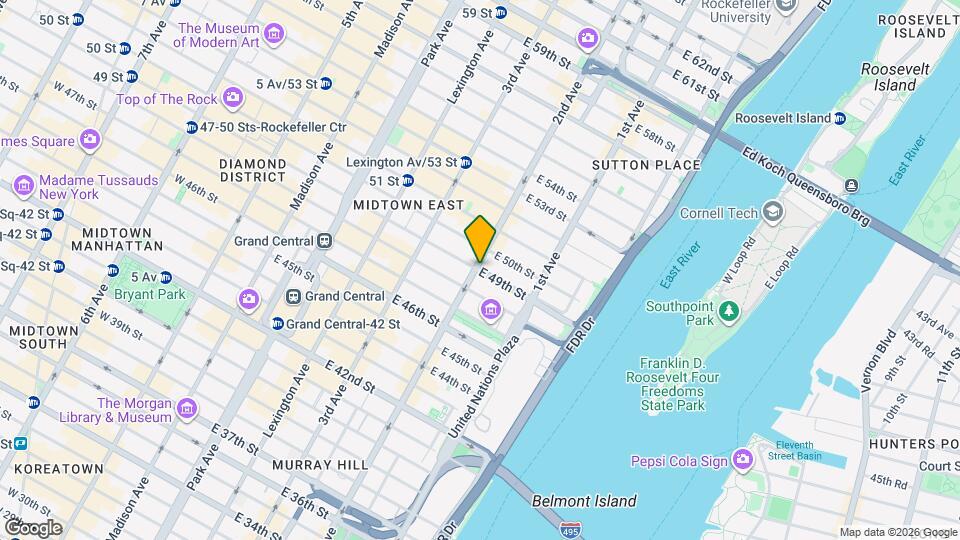 301 E 49th St Map and Location Details