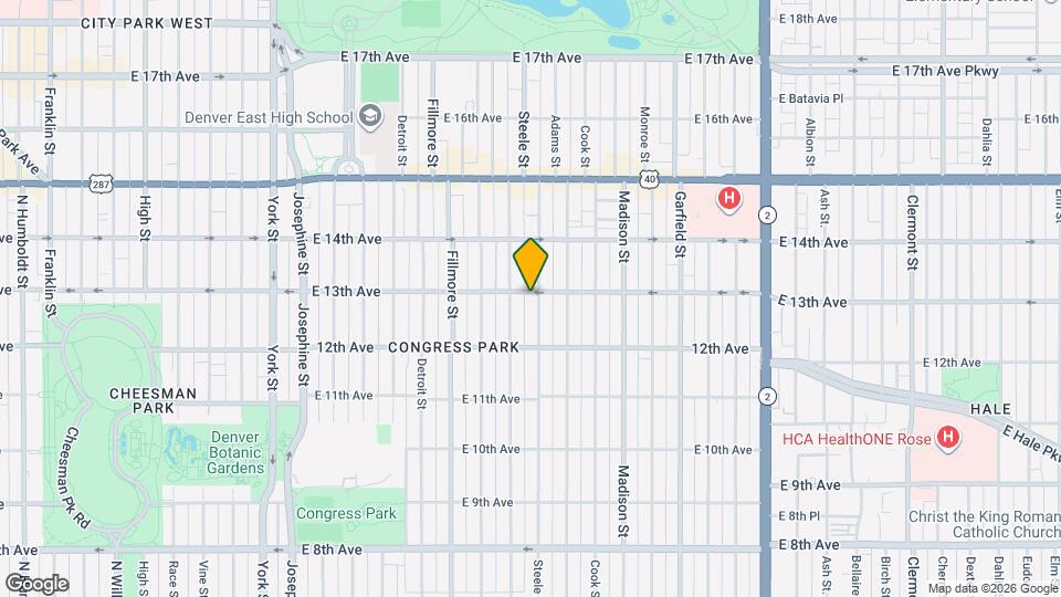 3120 E 13th Ave Mapa y Detalles de la Ubicación