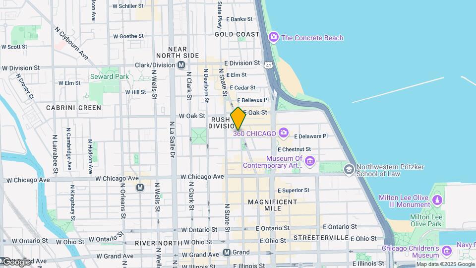 40 E Delaware Pl Map and Location Details