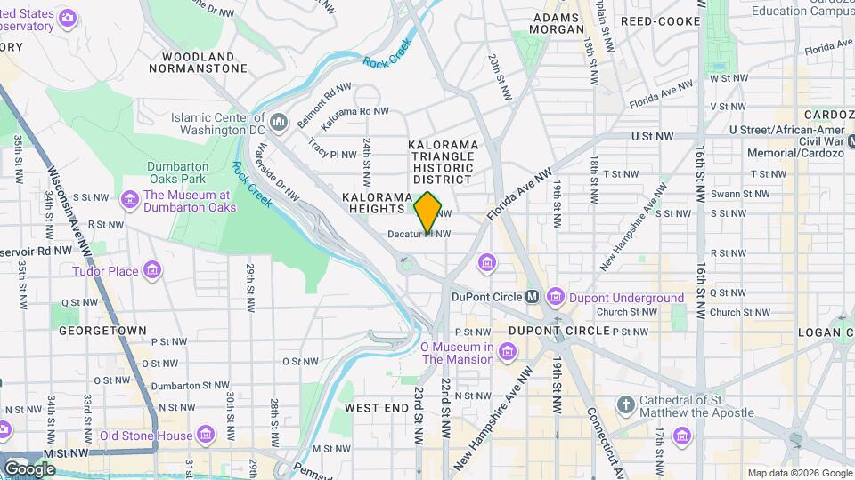 2226 Decatur Pl NW, Unit B Map and Location Details