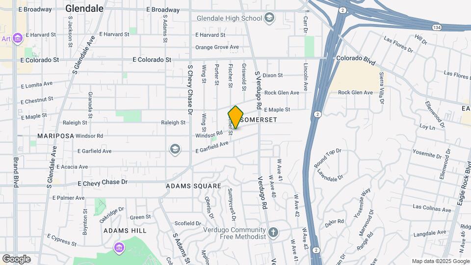 1344 E Windsor Rd, Unit A/front unit Map and Location Details