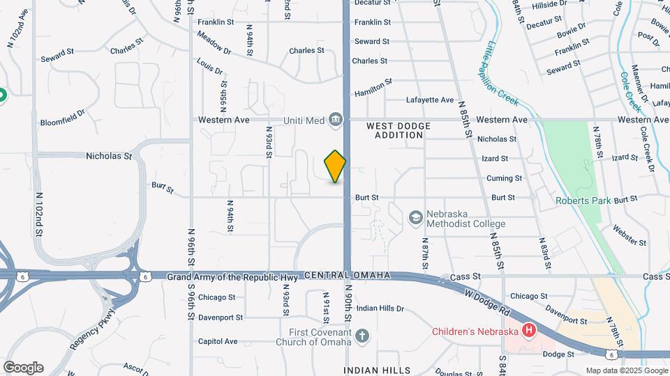 Furnished Studio-Omaha - West Map and Location Details