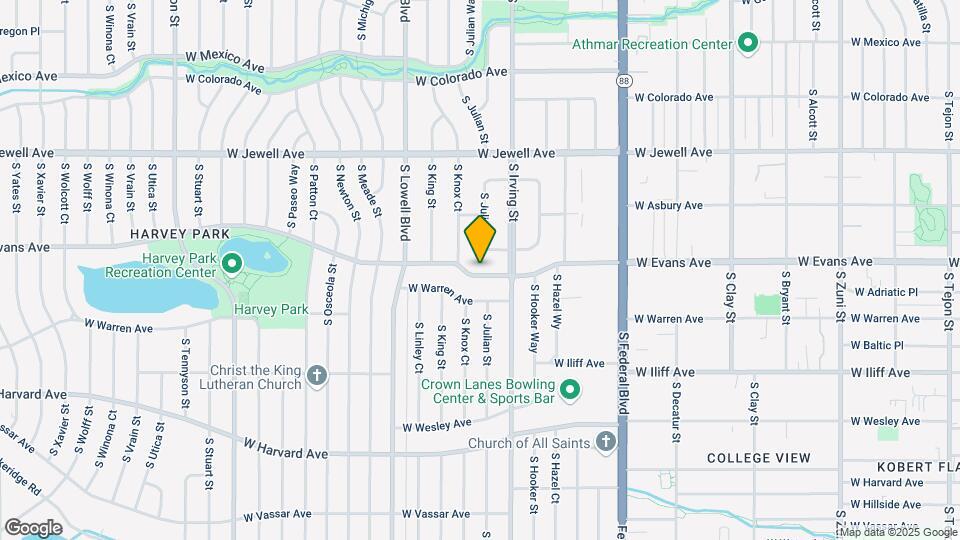 3345 W Evans Ave Map and Location Details