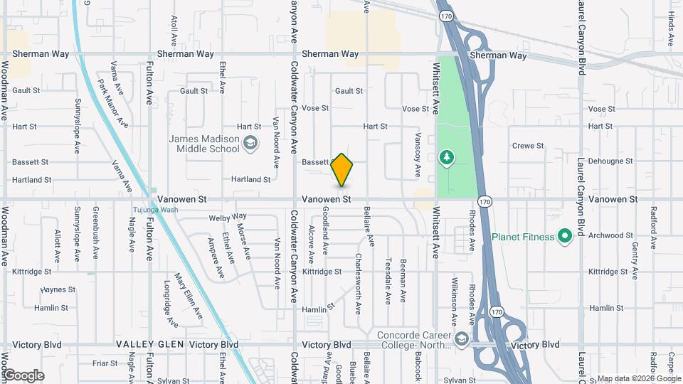 12745 Vanowen St, Unit 2 Map and Location Details